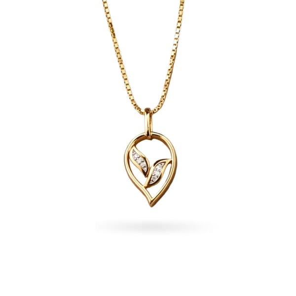 Diamantsmykke i gull med diamanter 0,038 ct W-Si - 234373